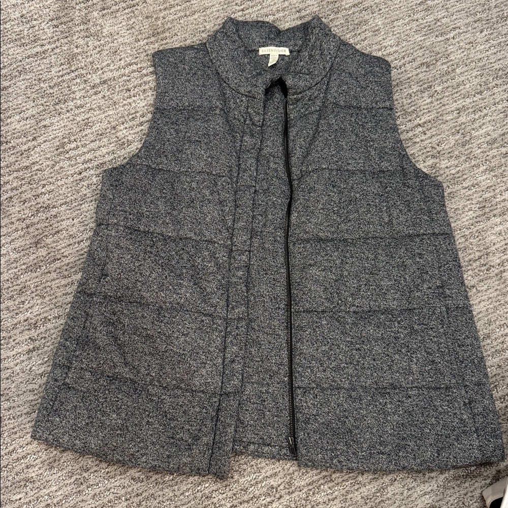 Eileen Fisher Gray Quilted Vest